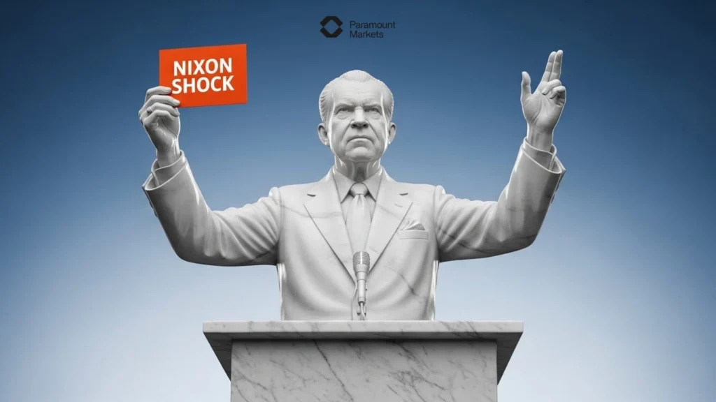 سخنرانی تاریخی ریچارد نیکسون در سال ۱۹۷۱ (شوک نیکسون) و اعلام لغو پشتوانه طلا برای دلار آمریکا