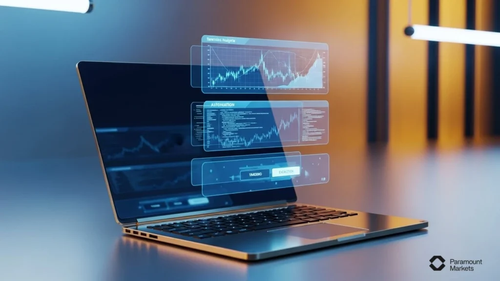 تصویر محیط کاربری جامع نرم‌افزار متاتریدر به عنوان یک پلتفرم همه‌کاره از تحلیل تا اجرای معامله