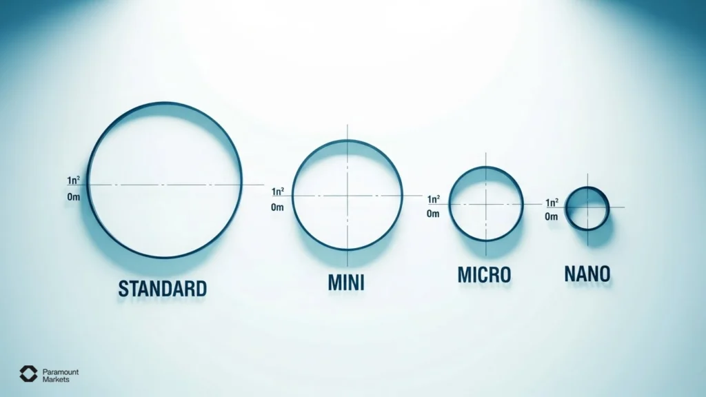 مقایسه انواع لات در فارکس شامل لات استاندارد، مینی، میکرو و نانو
